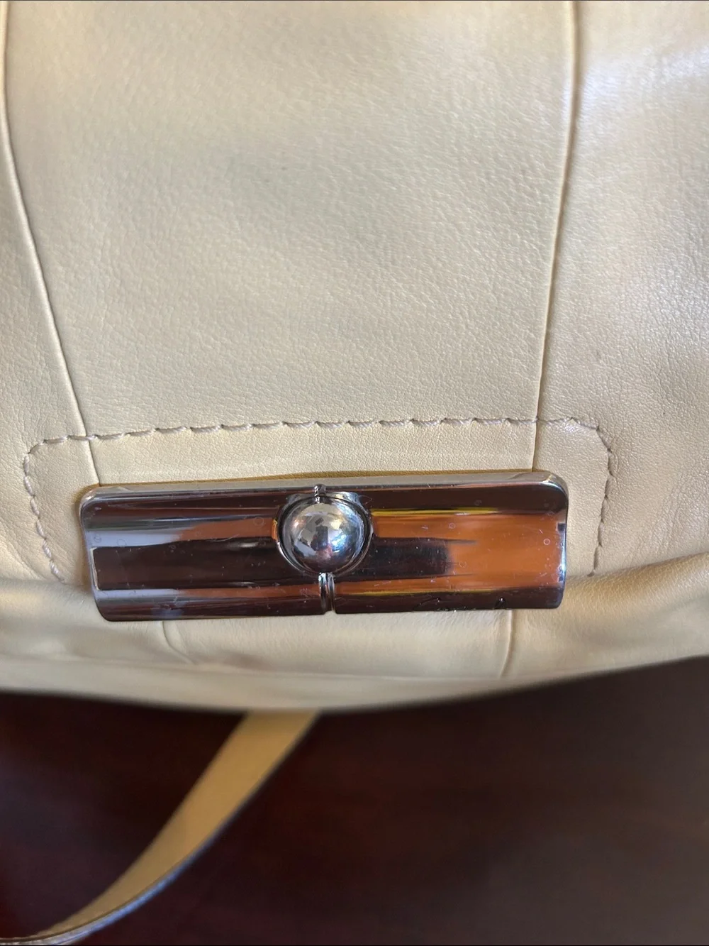 Coach Yellow Leather Hobo Bag with Chain Accented Long Strap